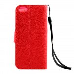 Wholesale iPhone 5 5S Crystal Flip Leather Wallet Case with Stand Strap (RibbonTie Red)